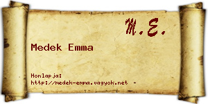 Medek Emma névjegykártya